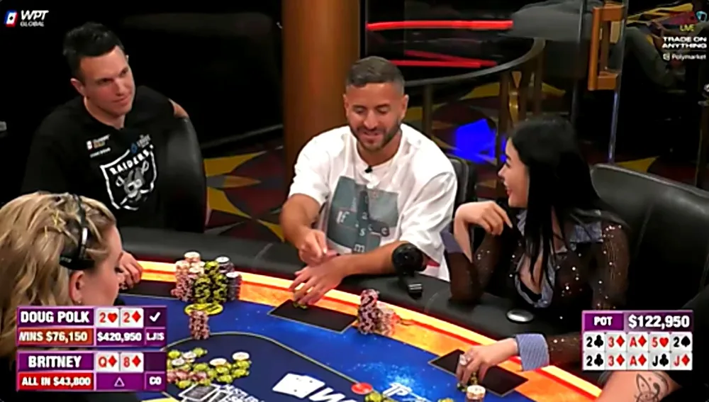 Britney同花照样输，Doug Polk超梦幻牌型收割